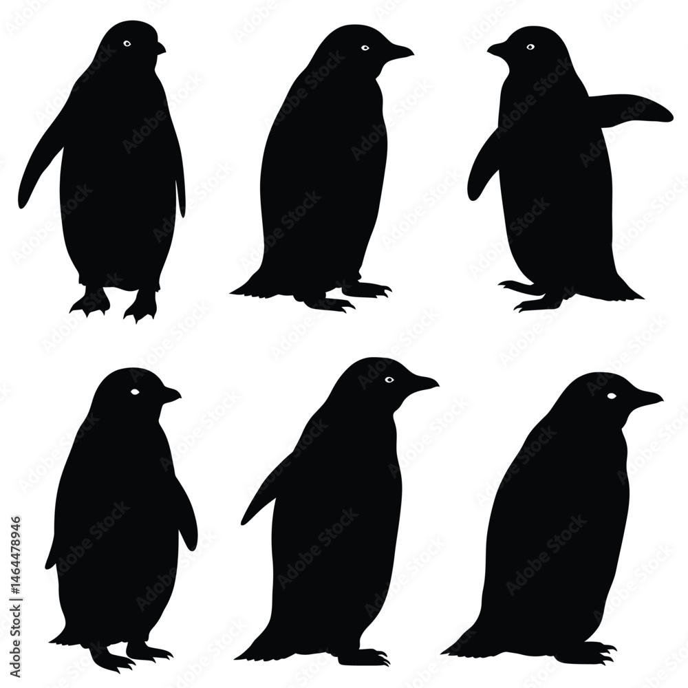 Obraz premium cute penguin silhouette vector design illustration