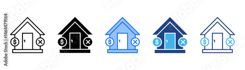 Homelessness Icon Set With Multiple Style Collection 