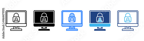 Online Privacy Icon Set With Multiple Style Collection 