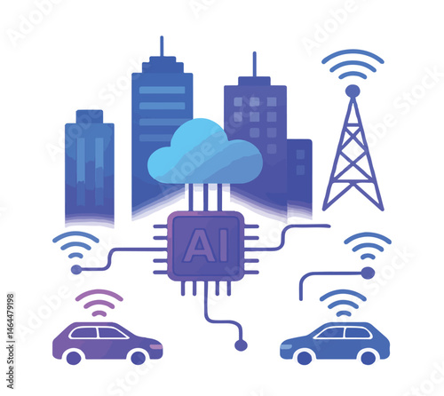 Artificial intelligence circuit line style. Machine learning design. Smart network digital technology. AI. modern vector eps 