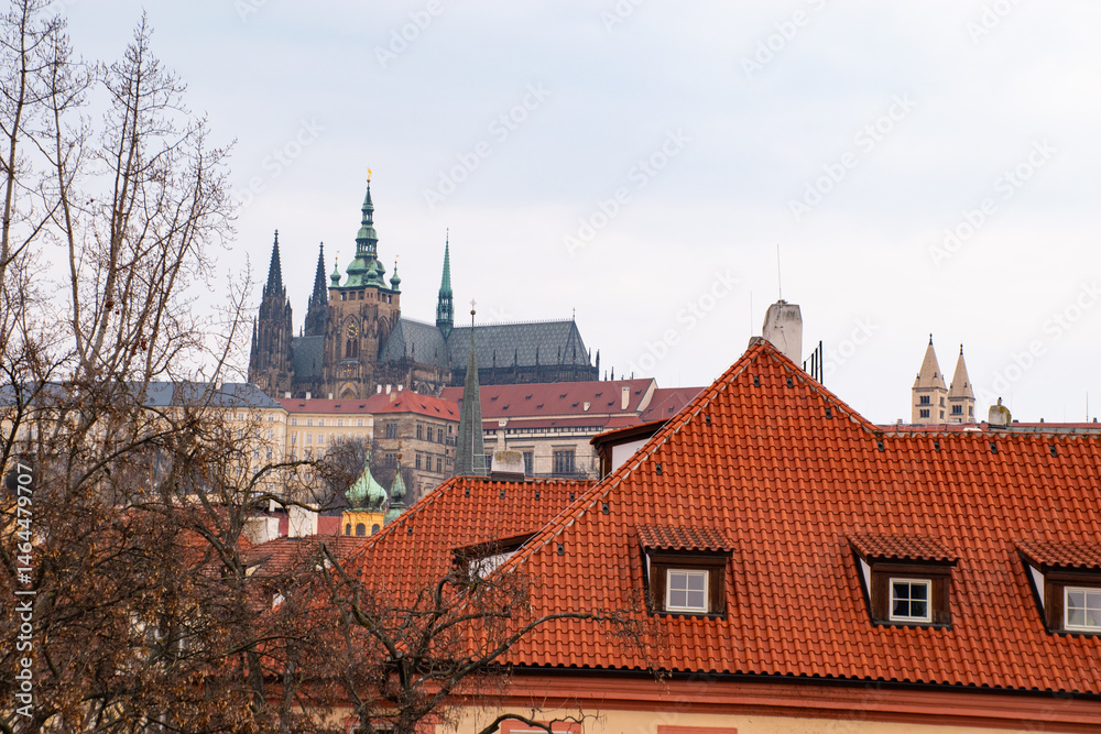 Fototapeta premium A cityscape view of the City of Prague in the Czech Republic.