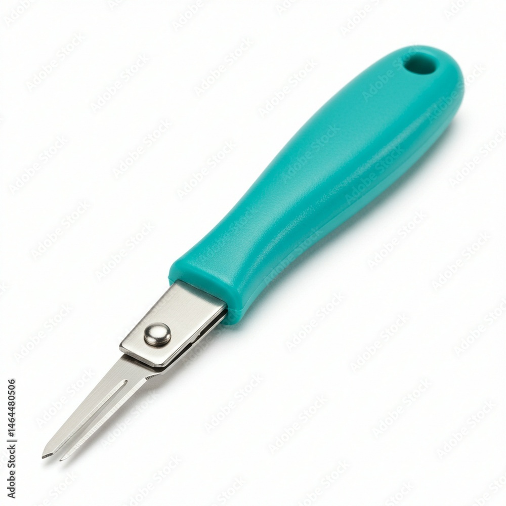 High-quality turquoise handled utility knife isolated on white. High-quality turquoise handled utility knife isolated on white.