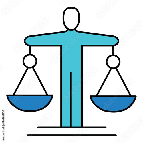 Legal Compliance Human Rights Law vector Icon design for Justice