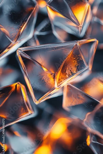 Icy Patterns of Glowing Crystalline Structures in High Fidelity Zoomed View