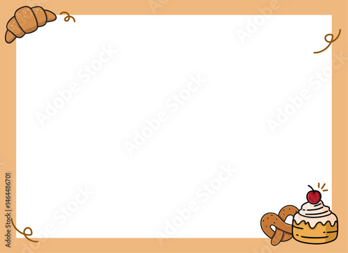 디저트 빵 베이커리 카페 유치원 프레임 테두리(dessert bread bakery cafe kindergarten frame)