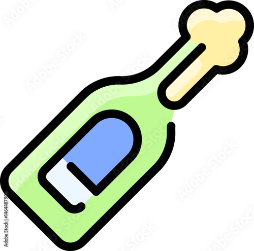 beer bottle illustration on a white background    