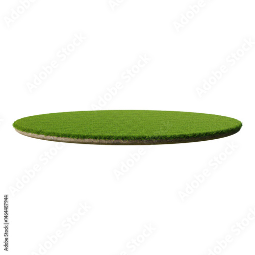 Round grass and soil podium isolated background 03