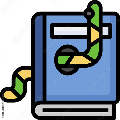 bookworm illustration on a white background   