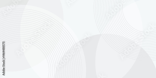 White geometric abstract background overlap layer on bright space with lines effect decoration. Modern graphic design element circles style concept for banner. vector geometric illustrator