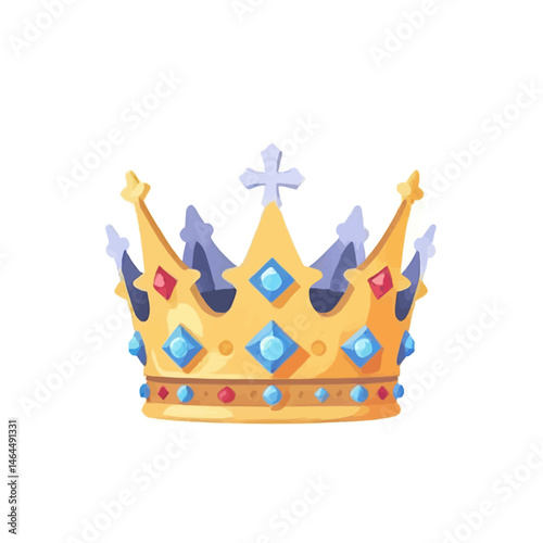 Cartoon_Crown_Gold_Jewels_Royal_Symbol