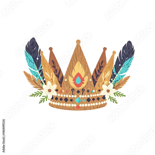 Boho_Crown_Feathers_Flowers_Tribal_Jewelry_Art