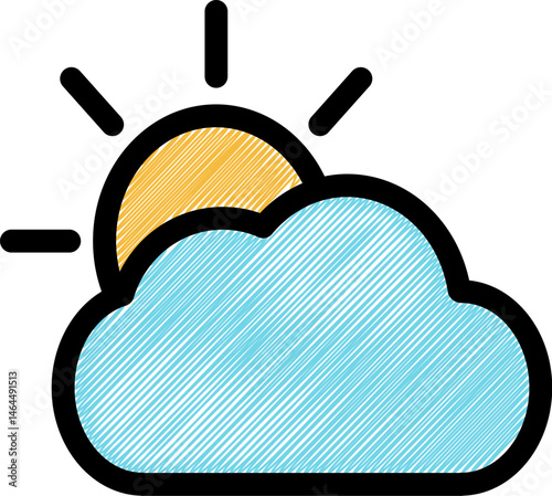 cloudy day illustration on a white background    