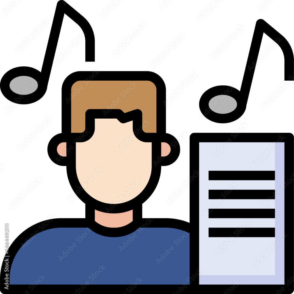 composer illustration on a white background    