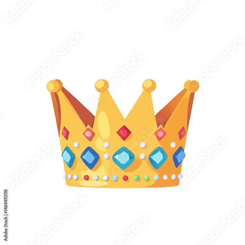 Golden_Crown_Jewels_Royalty_Cartoon_Illustration