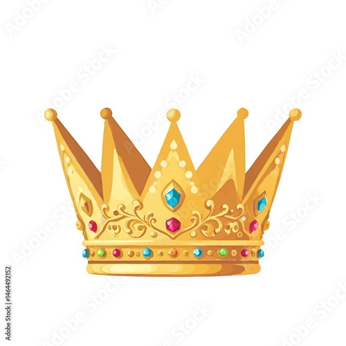 Golden-Crown_Jeweled_Cartoon_Royal_Symbol_Luxury