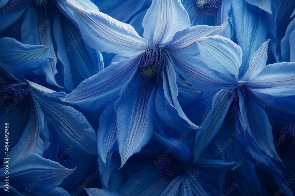 Close-up view of many light blue flowers. Close-up view of many light blue flowers.