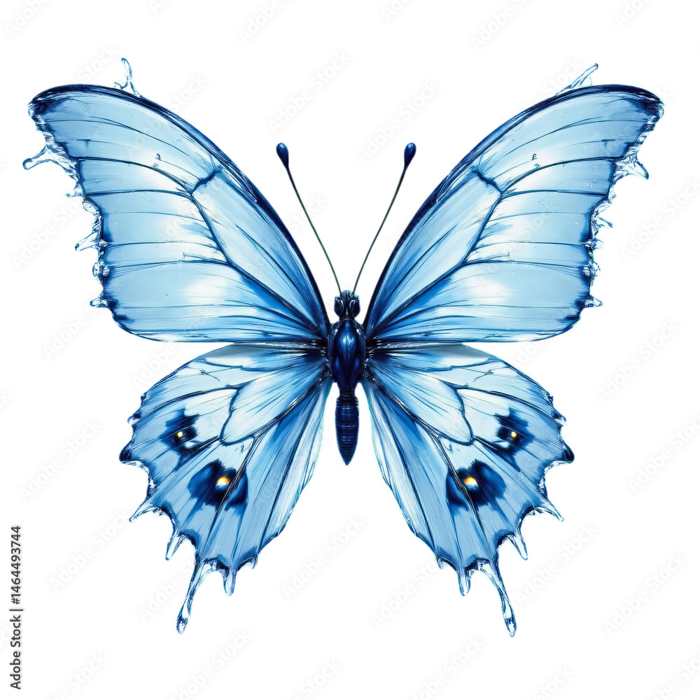 Fototapeta premium Blue Morpho Butterfly, with transparent background..