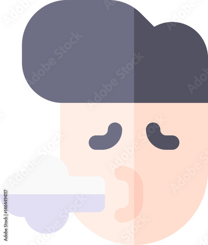 difficulty breathing illustration on a white background    