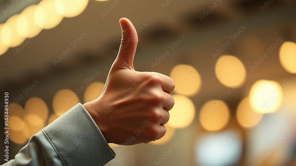 Showing a Thumbs Up Gesture Signifying Approval or Agreement 4K