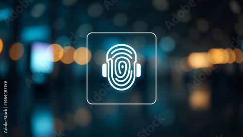 Voice Authentication Scan Minimalist Vector Icon for Secure Login Interfaces Smart Device Commands a