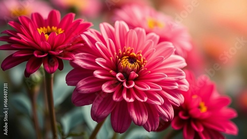 Watercolor zinnia flower dahlia petal plant 4K