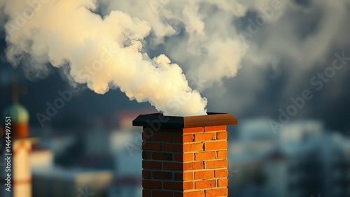 Obraz na płótnie White smoke from chimney Symbolical representation of Annuntio vobis gaudium magnum Habemus Papam! W w salonie