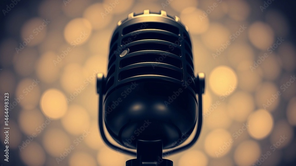 Vintage microphone halftone grunge vector design element 4K