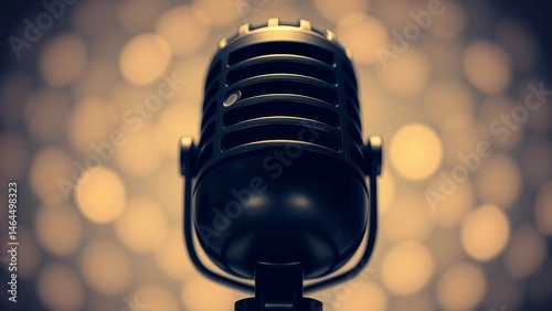 Vintage microphone halftone grunge vector design element 4K