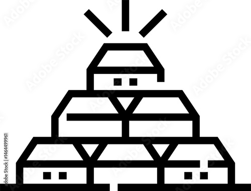 gold ingot illustration on a white background     