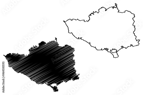 Nunivak island (United States of America, North America, Alaska, US, USA) map vector illustration, scribble sketch Nunivak map