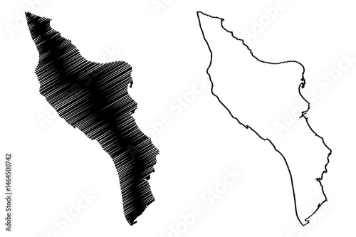 Oleron island (French Republic, France) map vector illustration, scribble sketch Oleron map