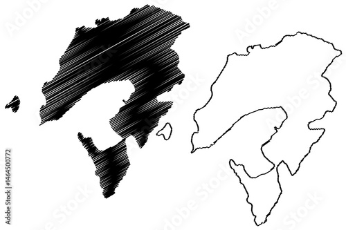 Alimia island (Hellenic Republic, Greece, Greek island) map vector illustration, scribble sketch Alimnia, Eulimna or Evlimnia map