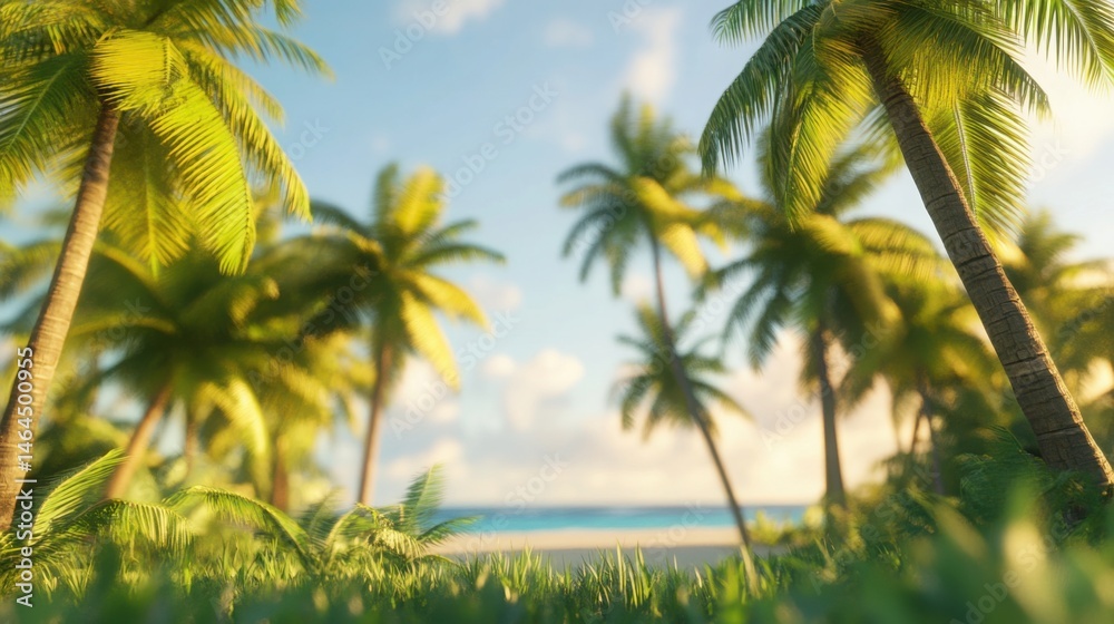 Coconut plantation with tall swaying palms Coconut plantation with tall swaying palms