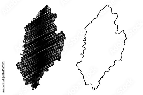 Capraia island (Italian Republic, Italy, Tuscan Archipelago) map vector illustration, scribble sketch Isola di Capraia map