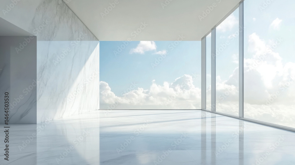 Obraz premium Opulent Elegance: Luxury Empty Room in Modern Classical Design - 3D Rendering