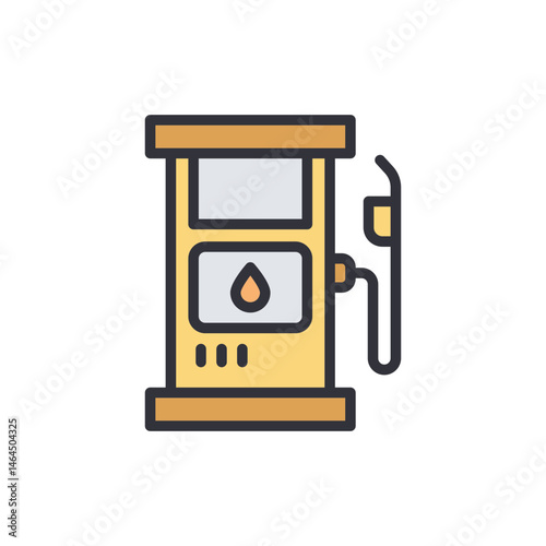 Stylized fuel pump icon representing energy industry on black background