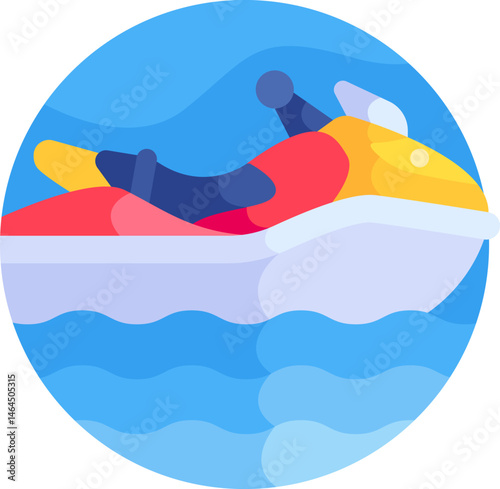 jet ski illustration on a white background    