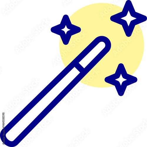 magic wand illustration on a white background    