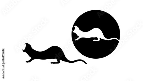 naked mole rat symbol, black isolated silhouette