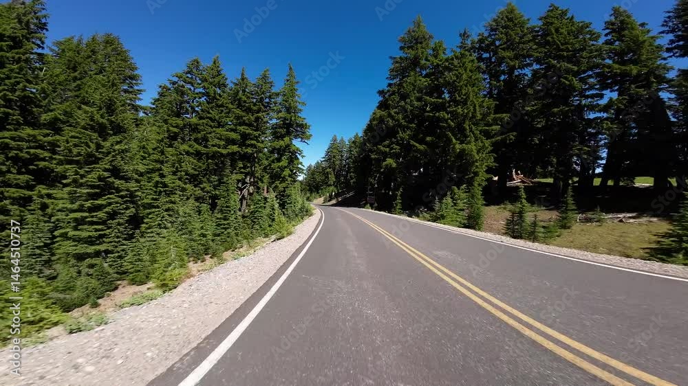 Crater Lake National Park North Section Rim Drive Southbound Cleetwood Cove to Meriam Point 04 Rear View Driving Plates Oregon USA Ultra Wide Crater Lake National Park North Section Rim Drive Southbound Cleetwood Cove to Meriam Point 04 Rear View Driving Plates Oregon USA Ultra Wide