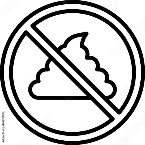no poop illustration on a white background    