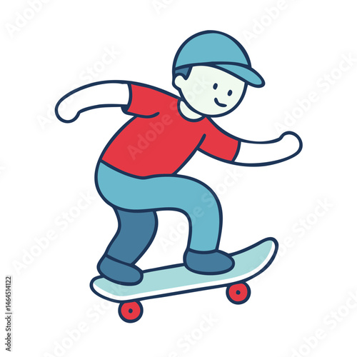 Boy Riding Skateboard Icon Kid Sport Activity Street Transparent Background