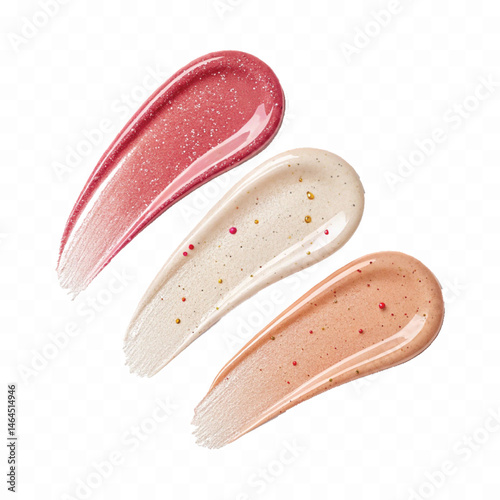 smooth glossy cosmetics swatches isolated on white background