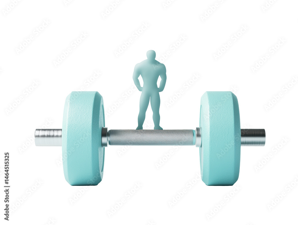 Fitness motivation with a gym weight and strong figure concept, cut out Fitness motivation with a gym weight and strong figure concept, cut out