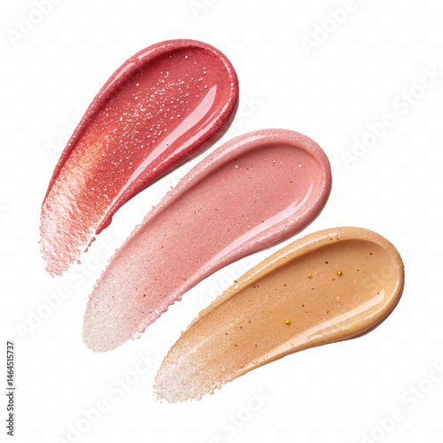 smooth glossy cosmetics swatches isolated on white background