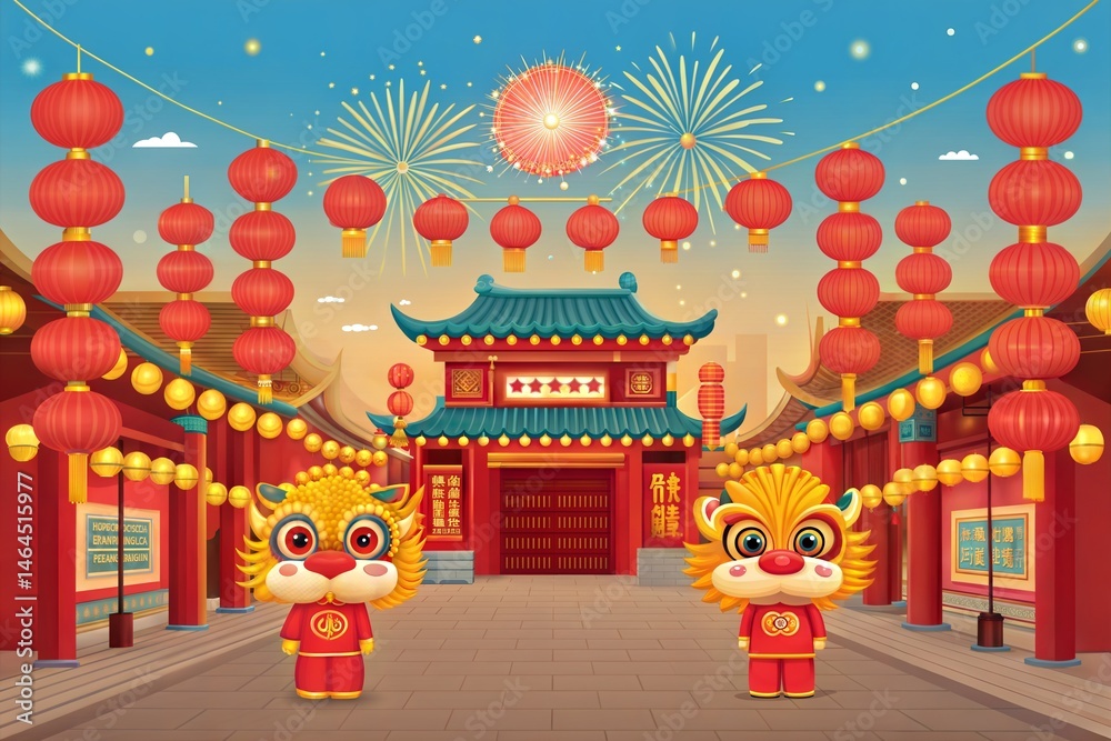 Fototapeta premium Festive Chinese New Year Dragon Decoration 