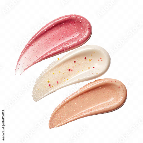 smooth glossy cosmetics swatches isolated on white background