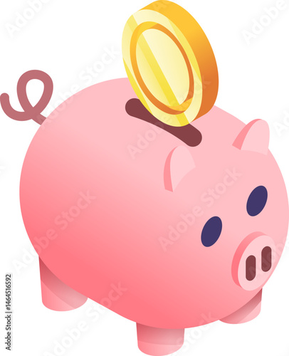 piggy bank illustration on a white background    