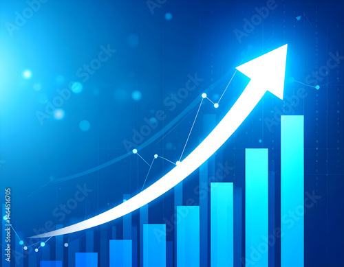 Financial Growth Chart Upward Trend, Business Success, Data Analysis