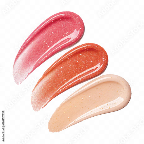 smooth glossy cosmetics swatches isolated on white background